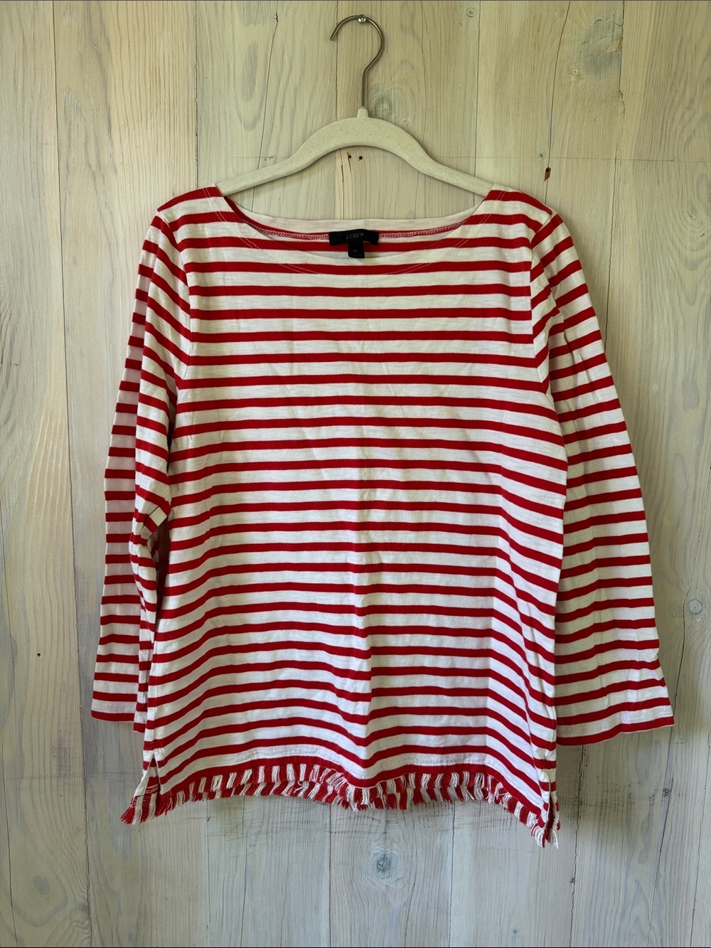 J. Crew Striped Cotton Boatneck Top Size M